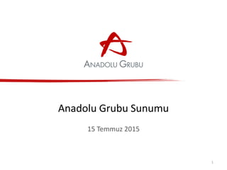 Anadolu Grubu Sunumu
15 Temmuz 2015
1
 