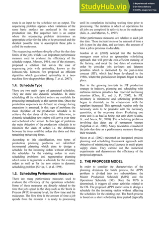 AN ADVANCED PRODUCTION PLANNING AND SCHEDULING SYSTEM FOR BATCH PROCESS ...
