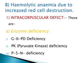 Intracorpuscular Defect Anaemia | PPTX