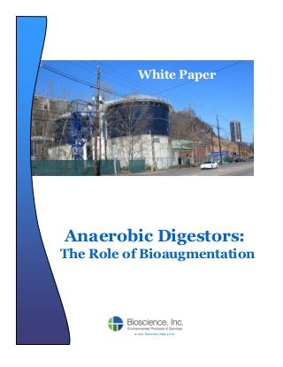 Anaerobic Digestors:
The Role of Bioaugmentation
www.bioscienceinc.com
White Paper
 