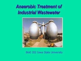 Anaerobic Treatment of Industrial Wastewater BioE 202 Iowa State University 