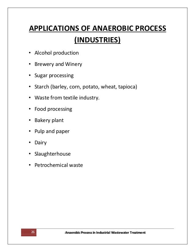 Anaerobic Treatment Of Industrail Wastewater