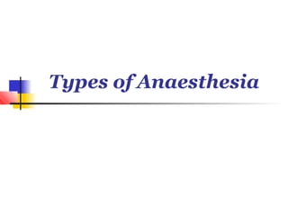 Types of Anaesthesia
 