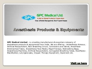 Anaesthesia Products & Equipments | Anaesthesia Products Manufacturer Exporter