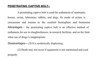 Anaesthesia and euthansia | PPTX