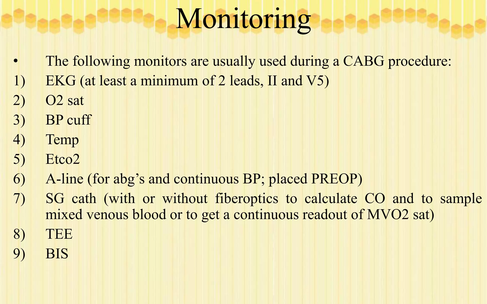 Anaesthesia for cardiopulmonary bypass surgery [autosaved] | PPTX