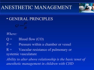 Anaesthesia for congenital heart disease | PPT