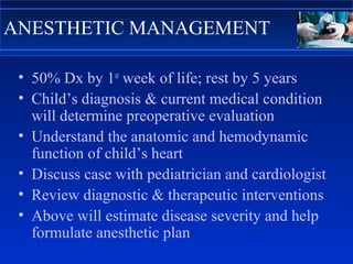 Anaesthesia for congenital heart disease | PPT