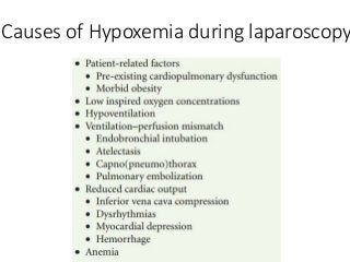 Causes of Hypoxemia during laparoscopy
 