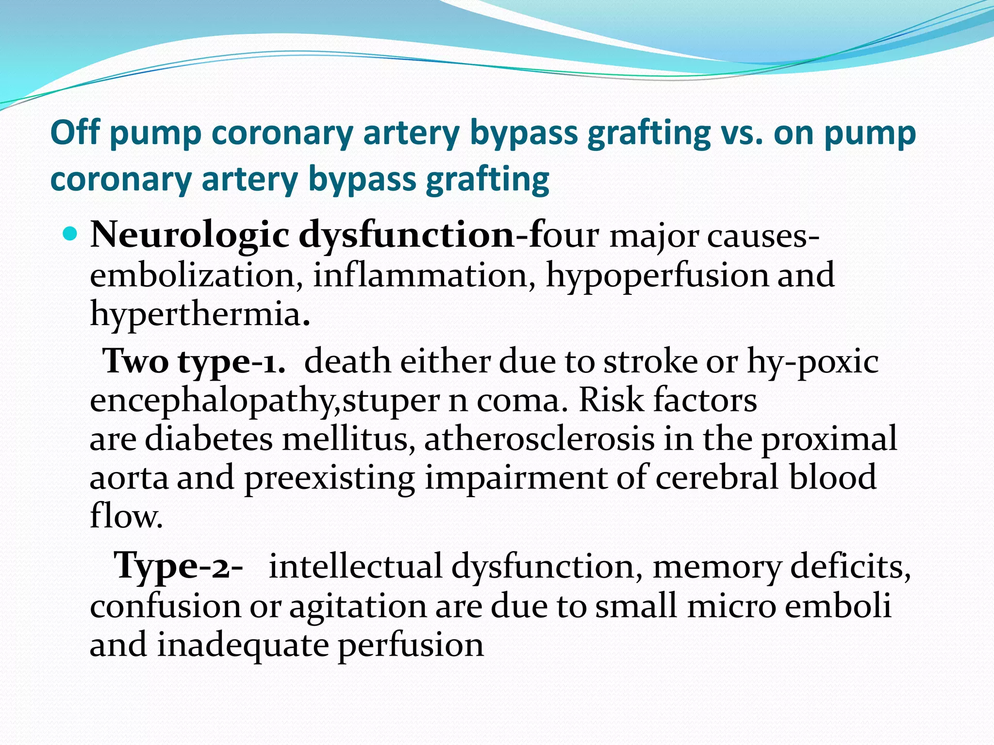 Anaesthesia for off pump coronary artery bypass grafting | PPTX