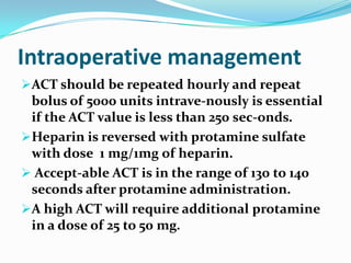 Anaesthesia for off pump coronary artery bypass grafting | PPTX