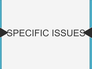 SPECIFIC ISSUES
 