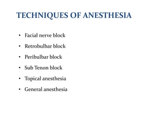 Anaesthesia in ophthalmic surgery | PPT