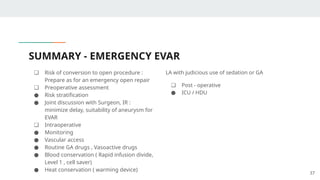 Anaesthesia Management of Emergency EVAR.pptx