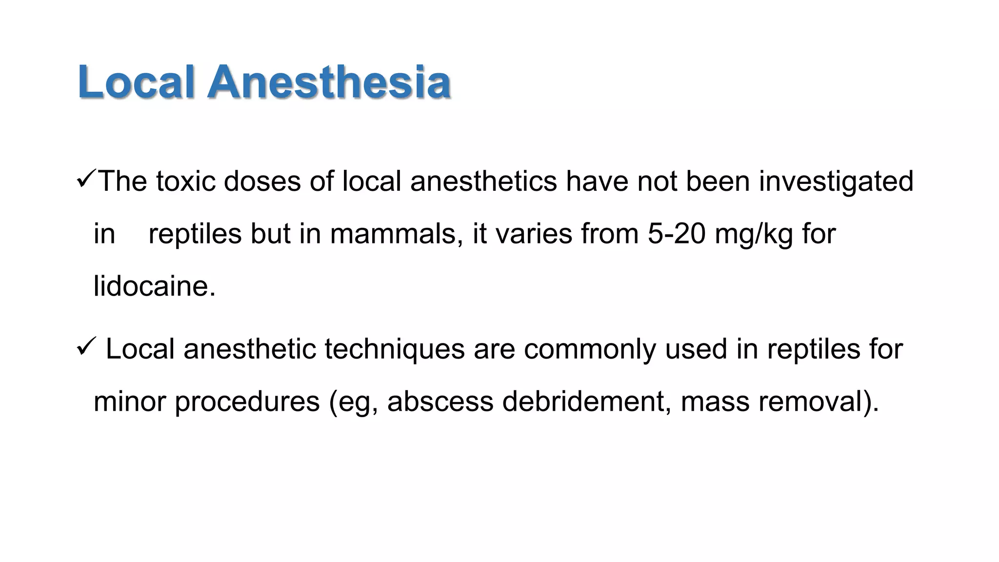 reptile anaesthesia | PPTX