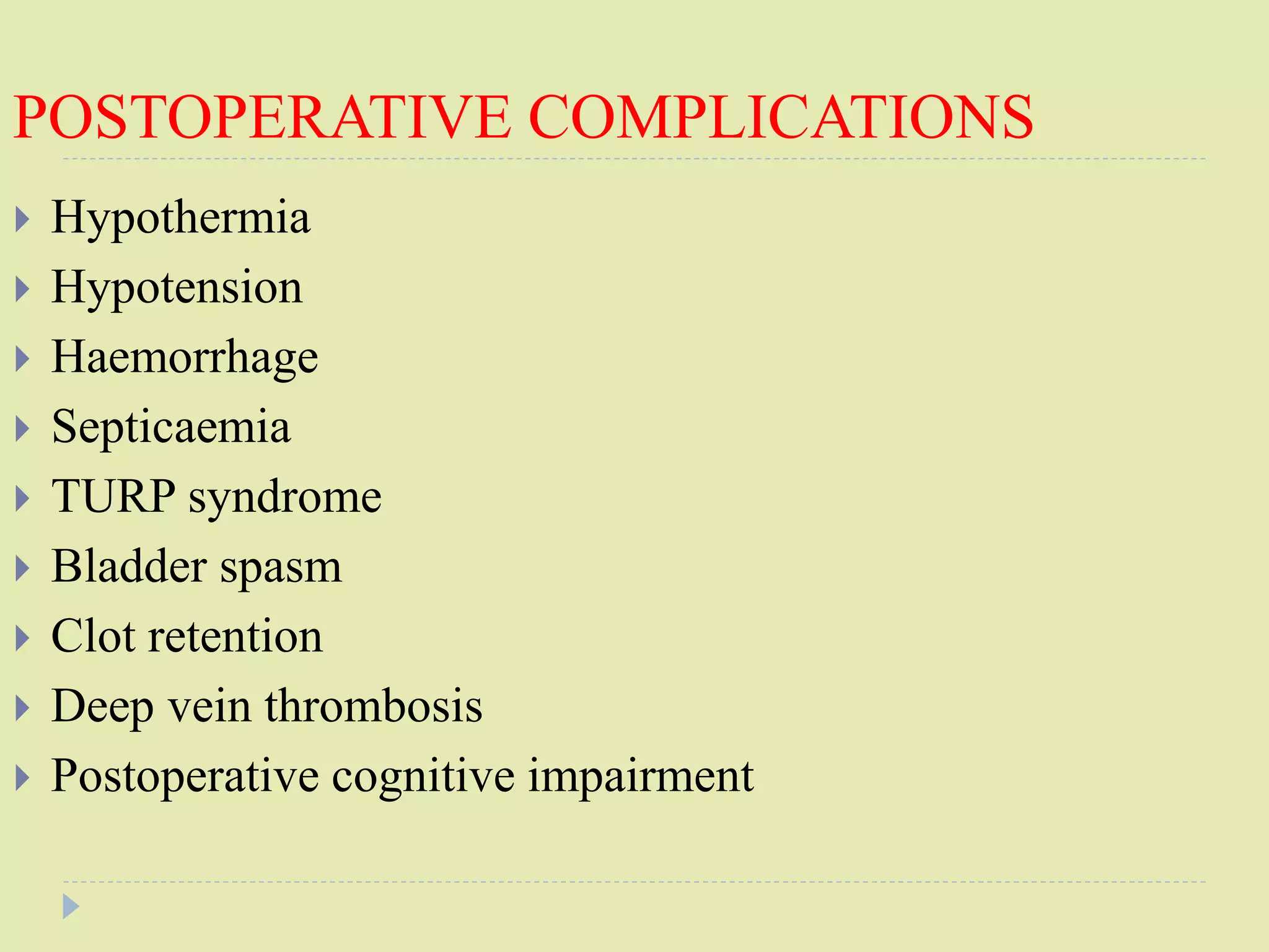 Turp Risk Stratification Anaesthetic consideration of TURP | PPTX