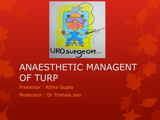 ANAESTHETIC MANAGENT
OF TURP
Presentor : Ritika Gupta
Moderator : Dr Trishala Jain
 