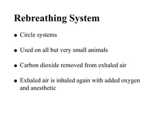 Rebreathing System (Cont’d)
   Closed rebreathing system
     Total system
     Pop-off valve is nearly or completely c...