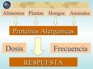 Proteínas Alergénicas Alimentos Plantas Hongos Animales Dosis Frecuencia RESPUESTA 