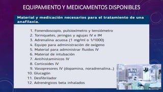 EQUIPAMIENTO Y MEDICAMENTOS DISPONIBLES
 