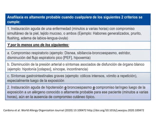 Cardona et al. World Allergy Organization Journal (2020) 13:100472 http://doi.org/10.1016/j.waojou.2020.100472
 