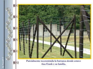 Parcialmente reconstruida la barranca donde estuvo
Ana Frank y su familia.
 