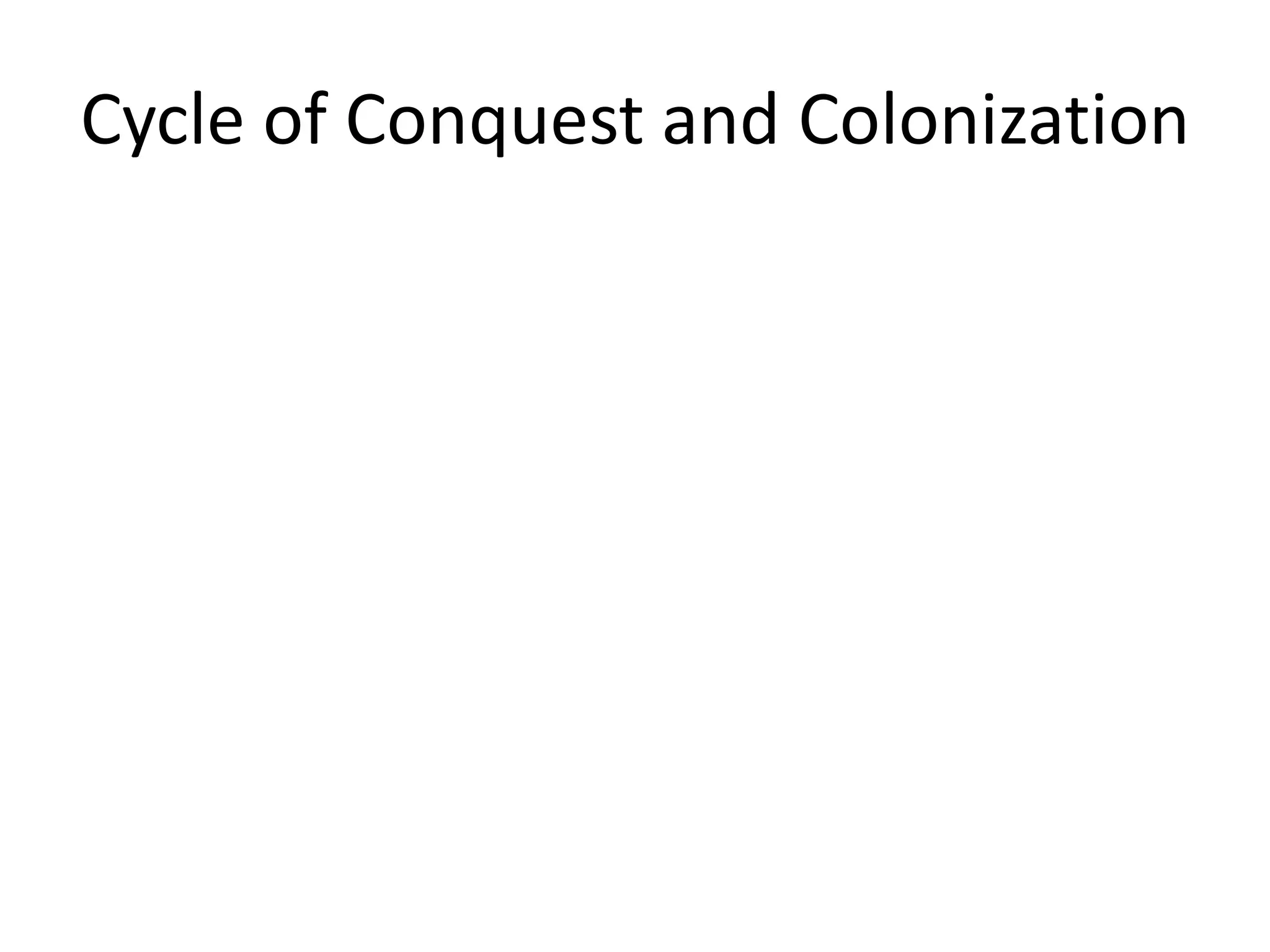 Cycle of Conquest and Colonization
 