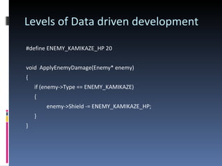 Data Driven Game development