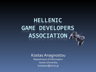 Kostas Anagnostou Department of Informatics  Ionian University [email_address] 