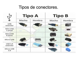 Tipos de conectores.
 