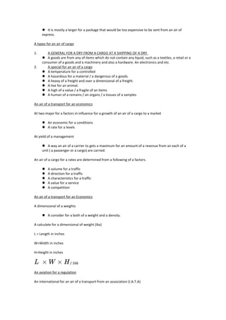 Comprehensive Overview of Air Transport and Cargo Management | PDF