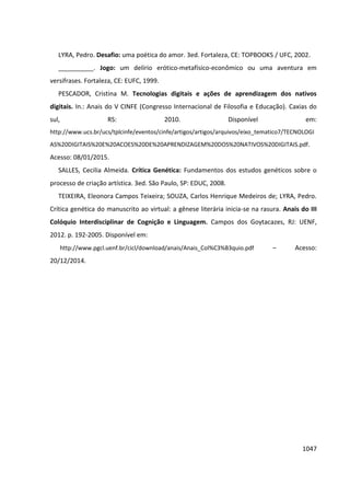 Anais 2014 Coloquio Cognição Linguagem