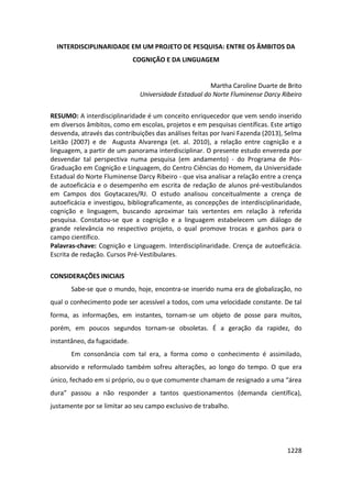 Anais 2014 Coloquio Cognição Linguagem