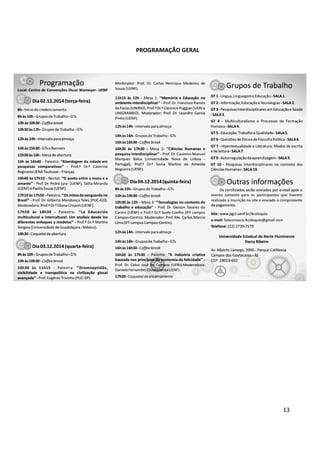 13
PROGRAMAÇÃO GERAL
 