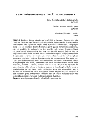 Anais 2014 Coloquio Cognição Linguagem