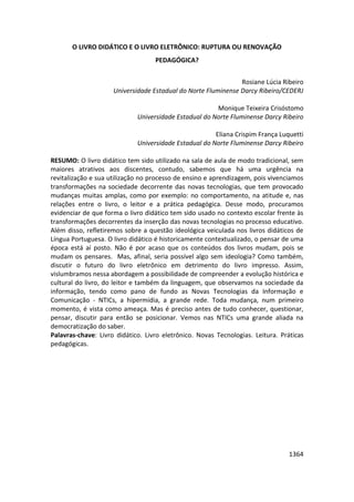 Anais 2014 Coloquio Cognição Linguagem