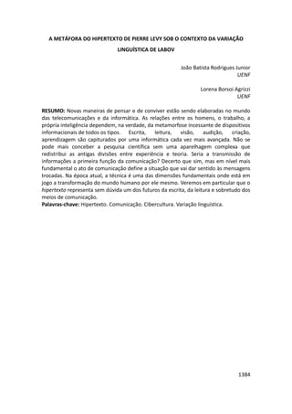 Anais 2014 Coloquio Cognição Linguagem