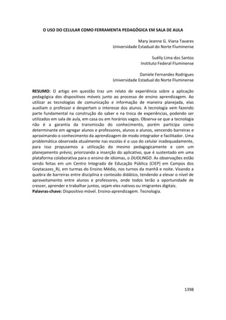 Anais 2014 Coloquio Cognição Linguagem