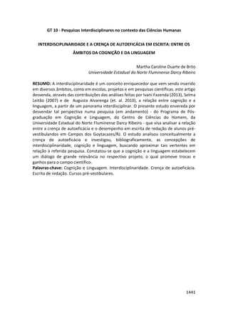 Anais 2014 Coloquio Cognição Linguagem