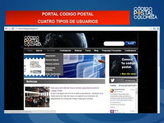 PORTAL CODIGO POSTAL
CUATRO TIPOS DE USUARIOS

 