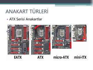 ANAKART TÜRLERİ
• ATX Serisi Anakartlar
 