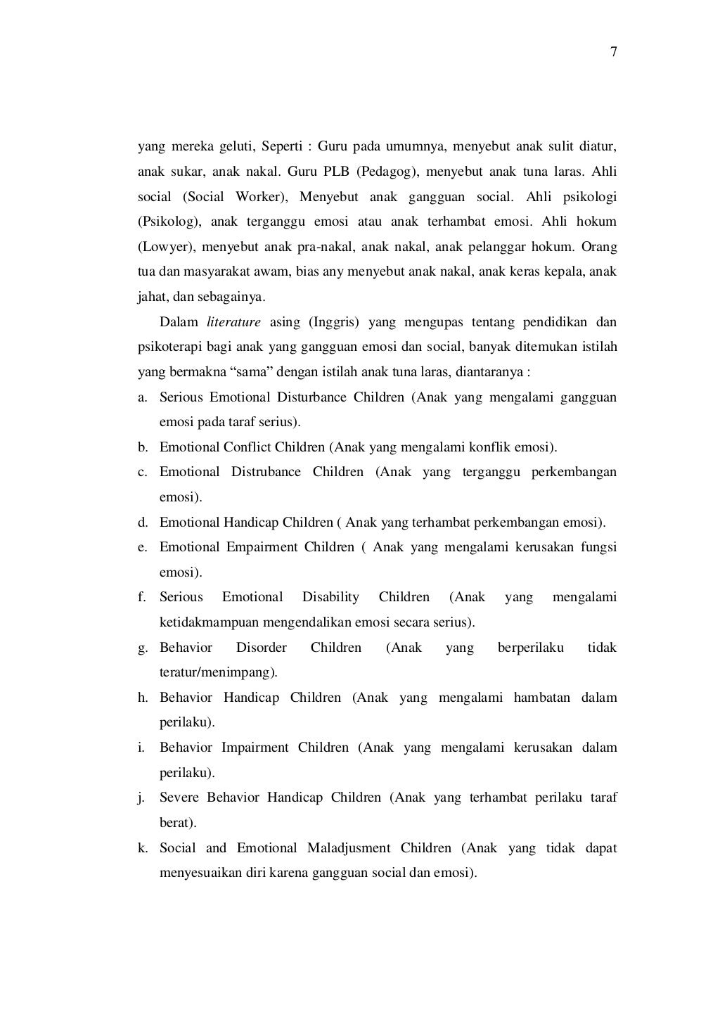 Konsep dan Perkembangan Anak dengan hambatan emosi dan sosial (Tunala…