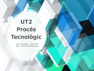 UT2
Procés
Tecnològic
Laia Anadón , Ana Del
Río , Martina Blázquez
 