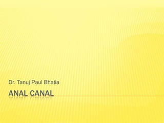 Anal canal  Dr. Tanuj Paul Bhatia 