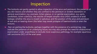 anal examination by Baillie and love short practice of surgery | PPTX