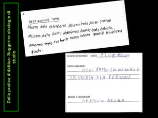 Dallapraticadidattica:Suggerirestrategiedi
studio
 