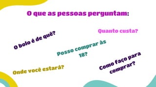 O que as pessoas perguntam:
Quanto custa?
 