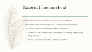 External Haemo Anal fissure and haemrrhoid | PPTX