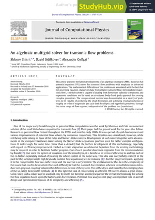 An Algebraic Multigrid Solver For Transonic Flow Problems | PDF