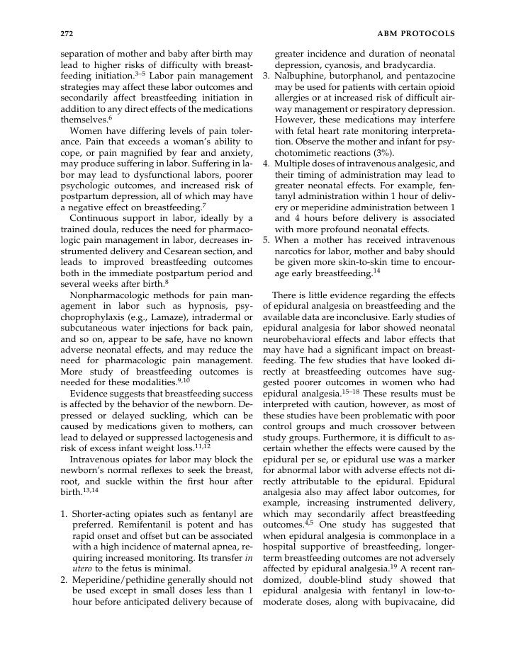 Analgesia And Anesthesia For The Breastfeeding Mother